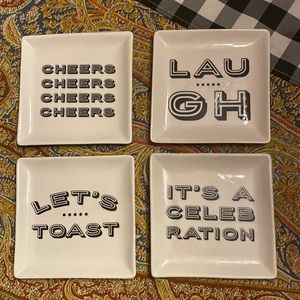 4 Modern Expressions appetizer plates.🍗🍱🍤🥑